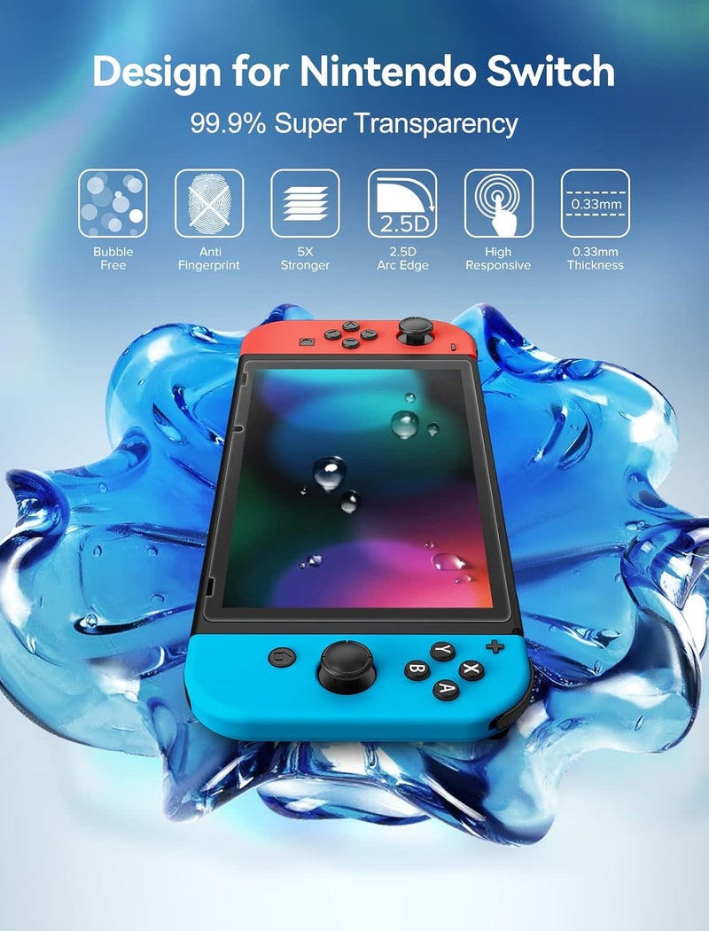 ivoler Screen Protector [2 Pack] Matte Tempered Glass for Nintendo Switch 6.2 inch, Matte Anti Glare Screen Protector with [Alignment Frame] Anti-Scratch Full Coverage Guard for Nintendo Switch - Image 2